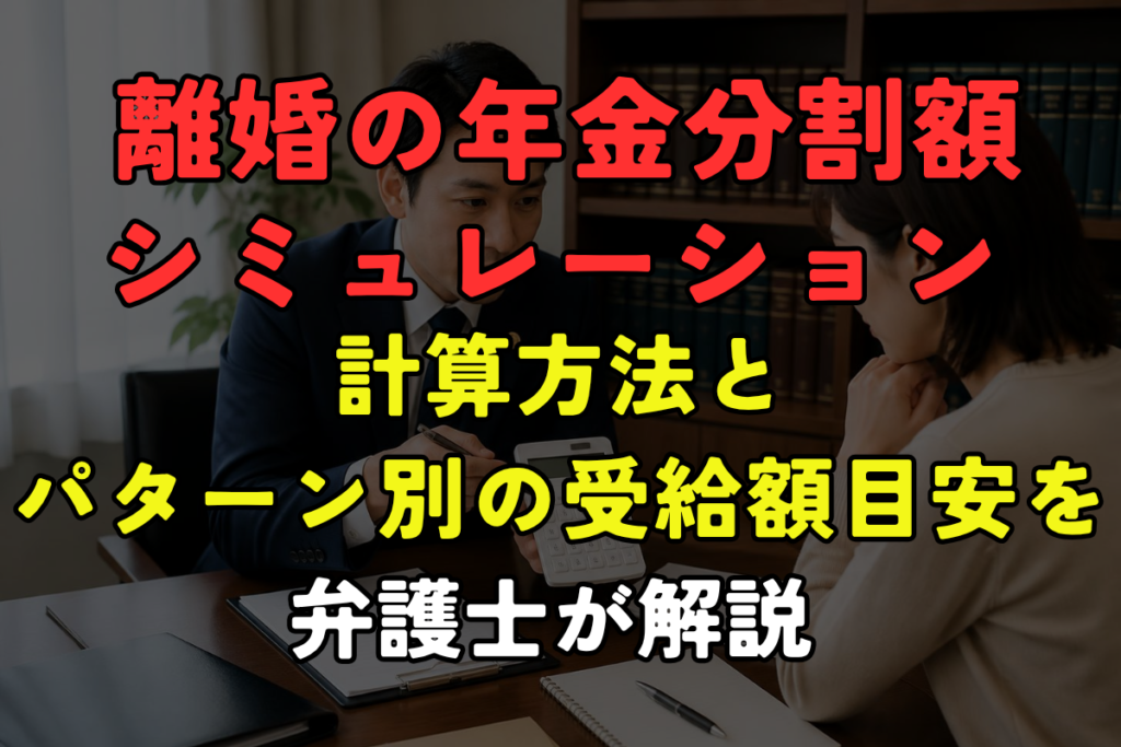 離婚の年金分割額シミュレーション｜計算方法とパターン別の受給額目安を弁護士が解説