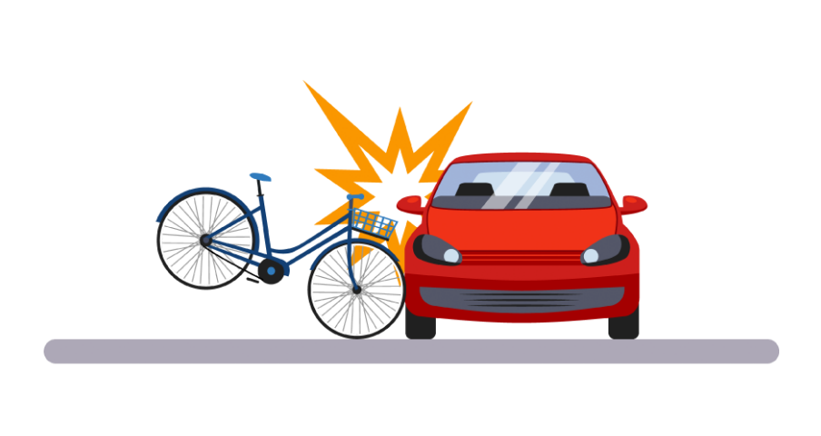 四輪車と自転車の事故